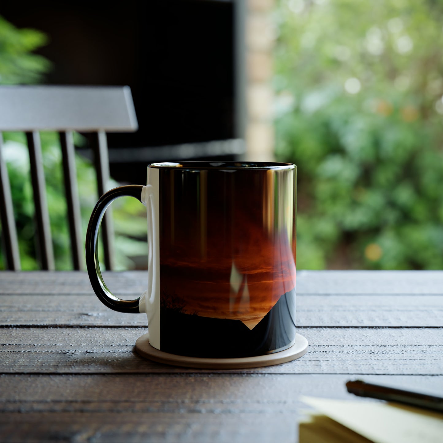 Sunset from my Window - Two-Tone Coffee Mugs, 11oz