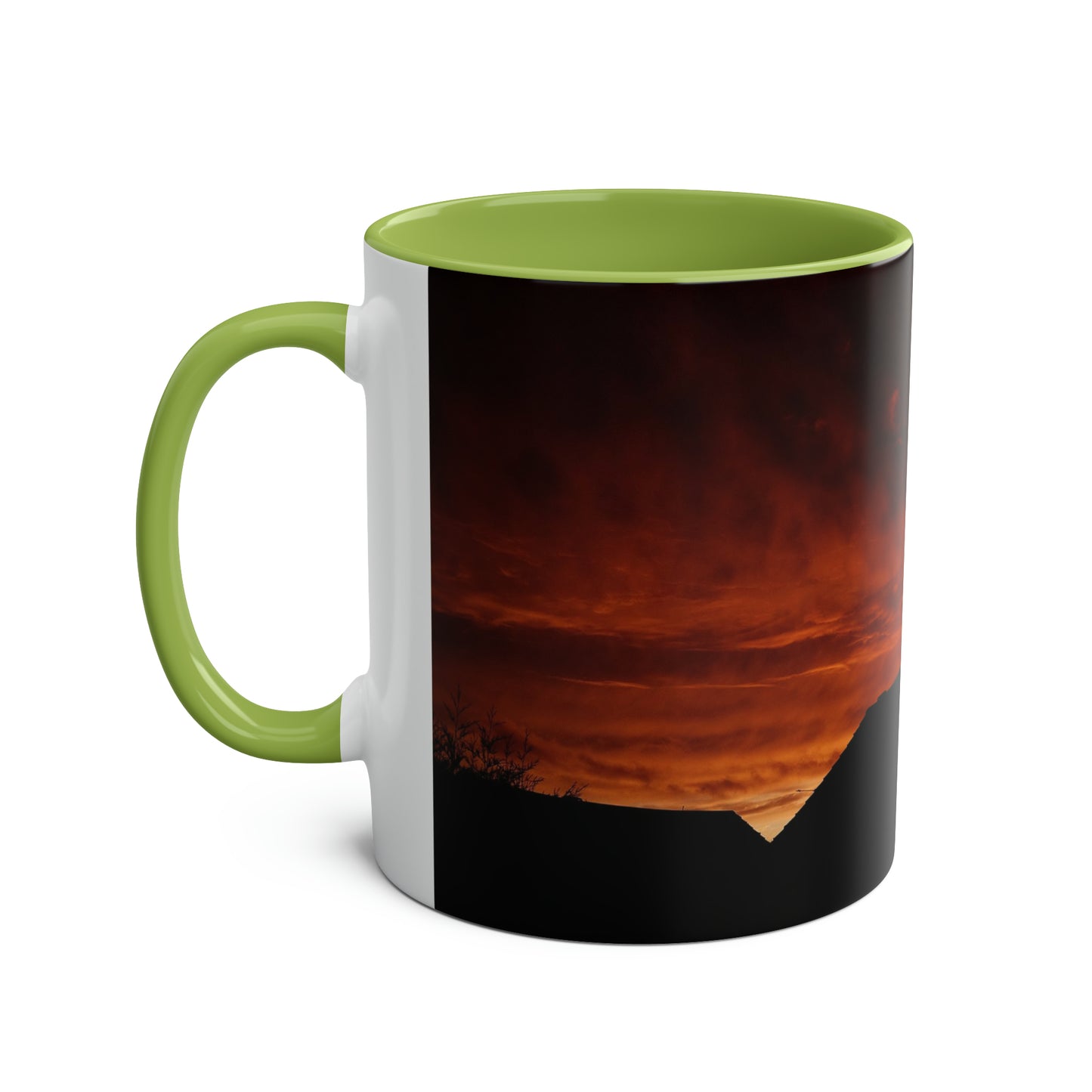 Sunset from my Window - Two-Tone Coffee Mugs, 11oz