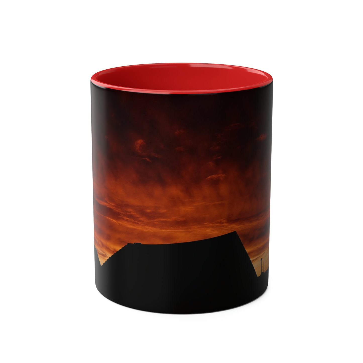 Sunset from my Window - Two-Tone Coffee Mugs, 11oz