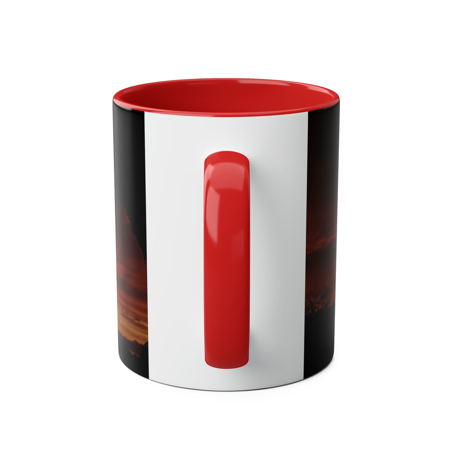 Sunset from my Window - Two-Tone Coffee Mugs, 11oz